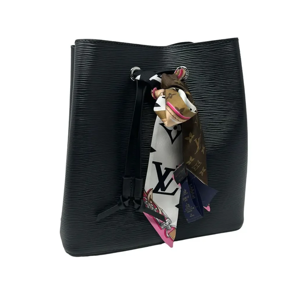 Louis Vuitton Paris NeoNoe Bag in Epi Leather Black + Ultimate Monogram BB Scarf